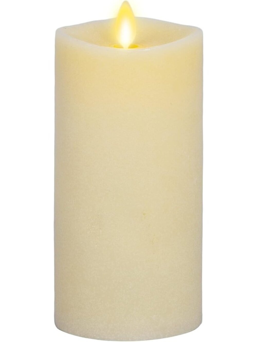 Flameless LED Flickering Pillar Candle - Real Wax, Ivory, Battery Operated